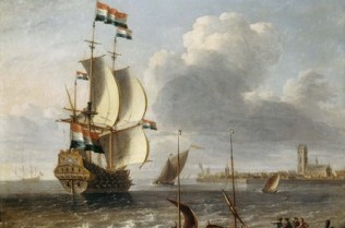 Lorenzo a Castro’s A Dutch East Indiaman off Hoorn (1672-86)