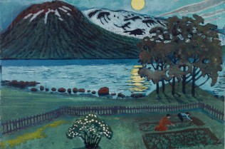 May Moon, undated, colour woodcut, 191 x 253 mm.